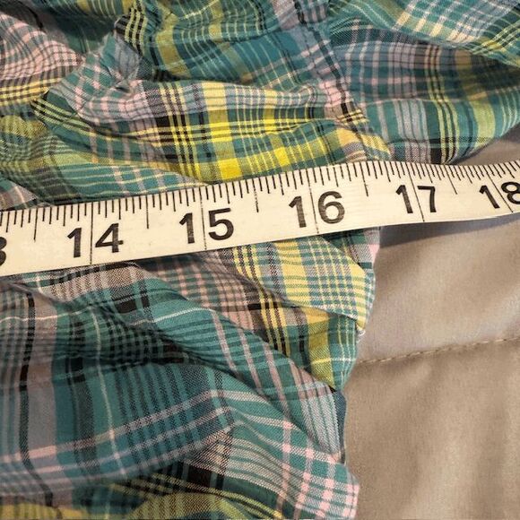 NWT GANNI Checked Seersucker Midi Dress in Lagoon Green Purple Size Small (36) - Picture 13 of 16